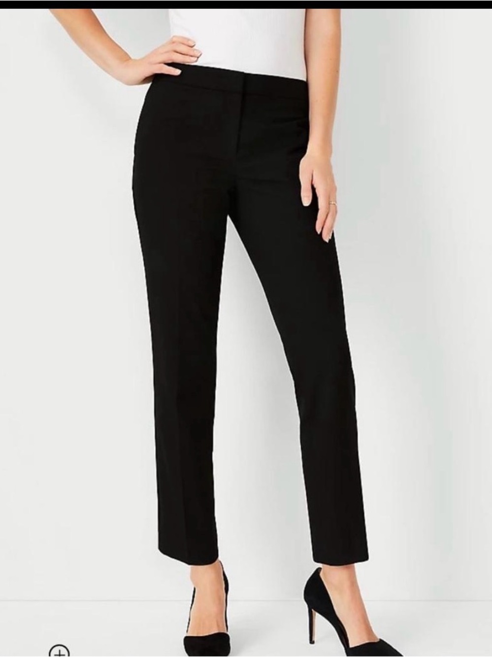 Ann Taylor The Ankle Pants Size 10 Black Mid Rise Slim Career Trousers NWT